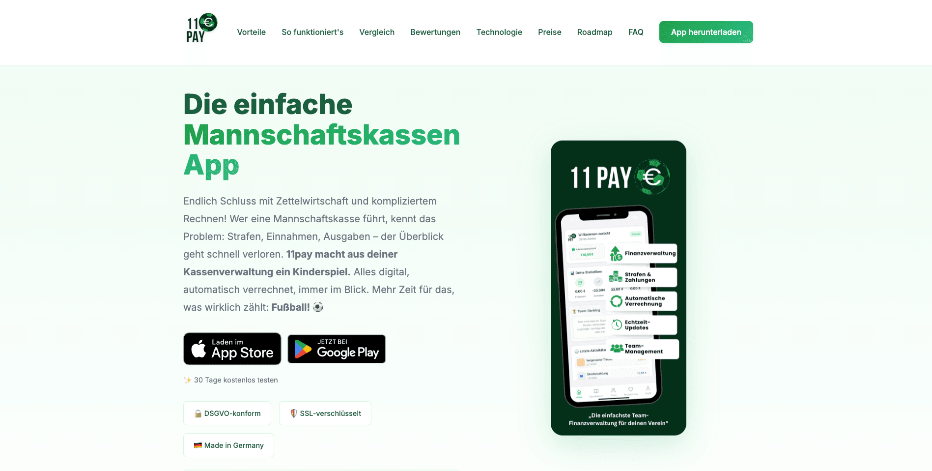 11pay – Mannschaftskasse App