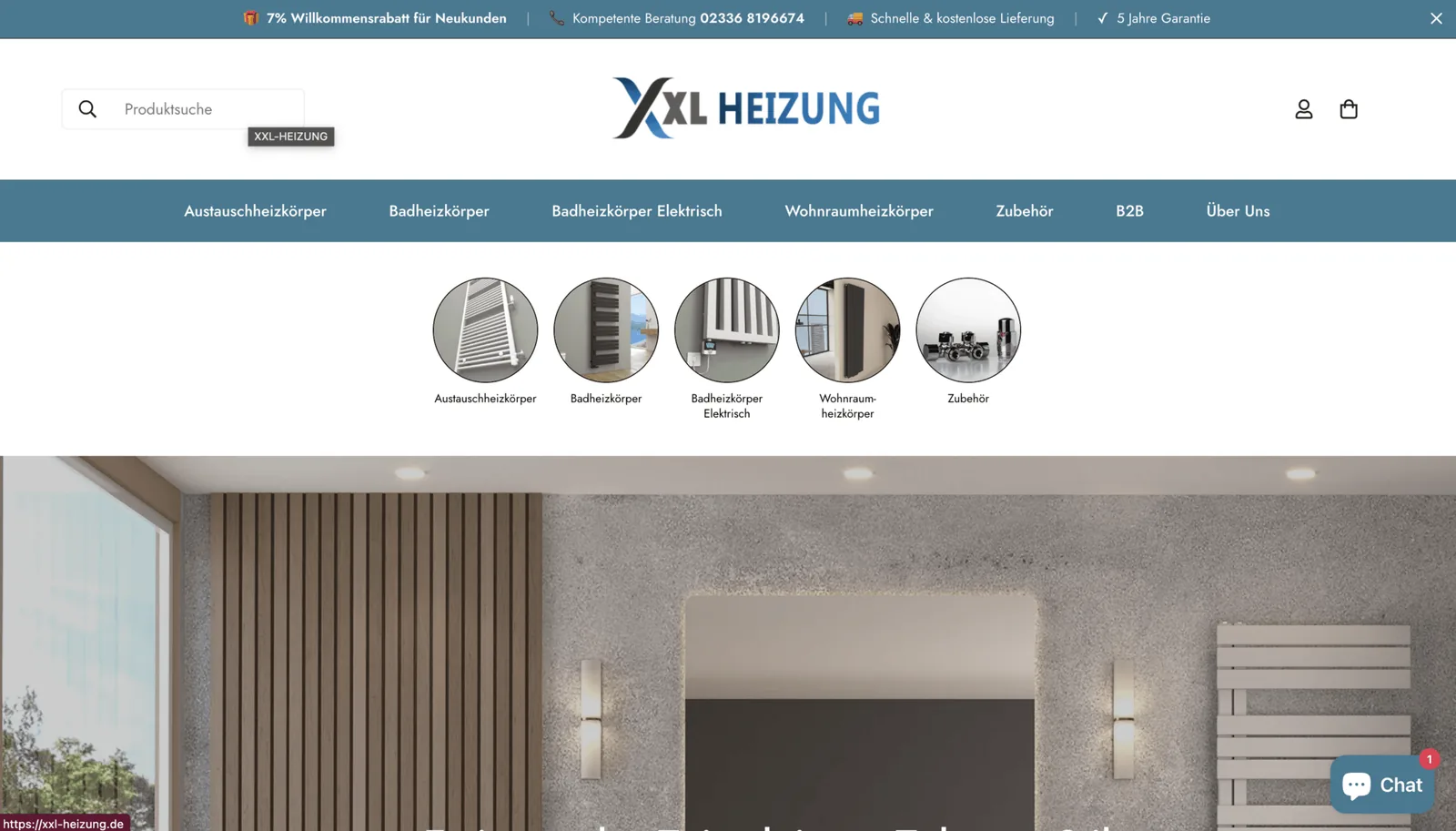 XXL-Heizung – E-Commerce Shop