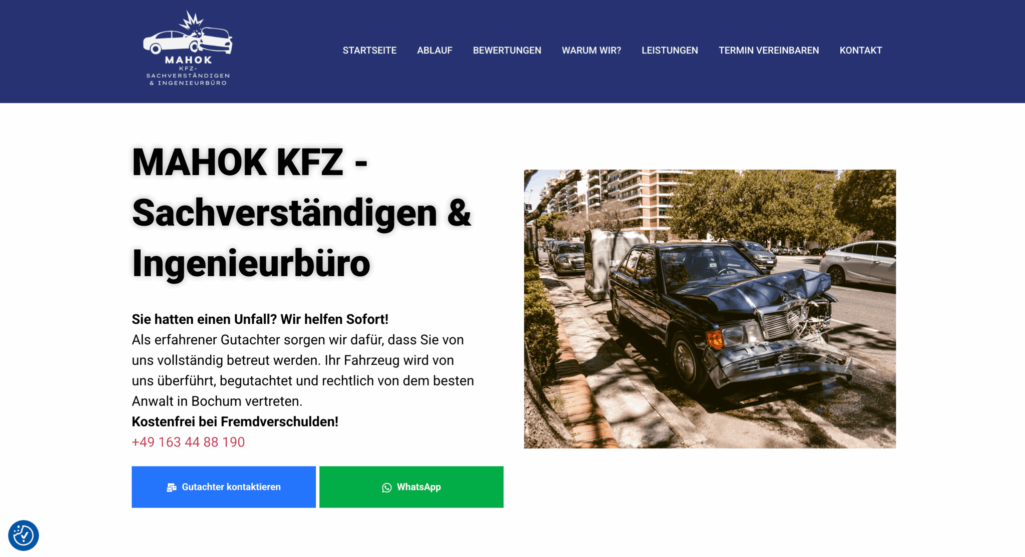 MAHOK KFZ – Google Ads & SEO - Website mit Google Ads & Conversion-Tracking