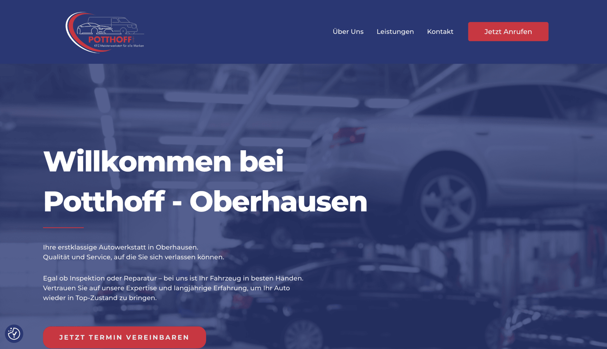 Autowerkstatt Potthoff – Terminbuchung - Website mit integrierter Terminbuchung